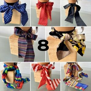 🌀Retro Mod Lot of 8 “Pussybow” VTG Symphony Scarf 70s Vibe Secretary Career Y2K